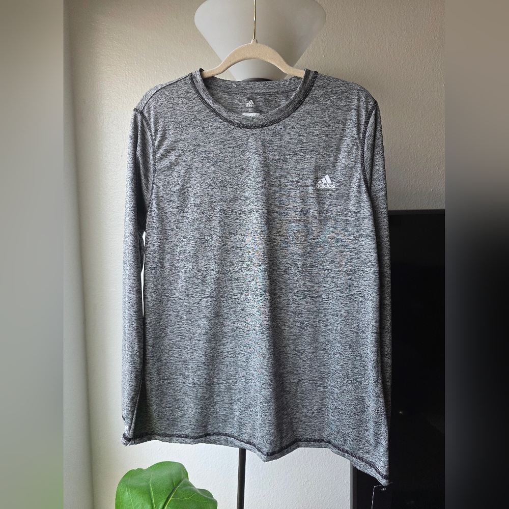 Adidas Women''s Heathered Gray Long Sleeve Tee NWT